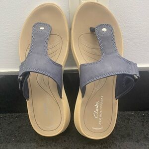 Clarks Women's Blue and Beige Sandals